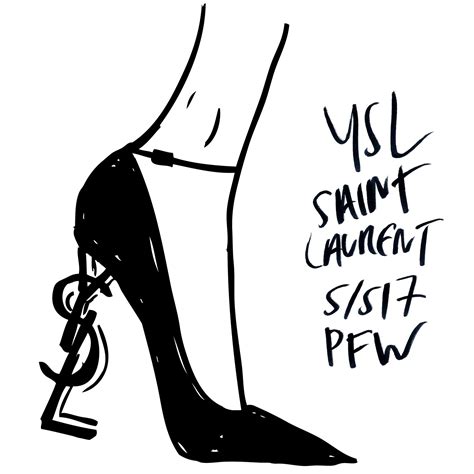 ysl heels drawing